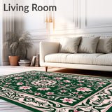 Vintage Floral Medallion with Intricate Lotus Embellishments (Green)