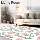 Romantic Blossom Trail with Interlocking Tendrils and Scattered Wildflowers(White)