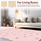 Adorable Bow Ribbon Light Pink Floor Runner(Pink)