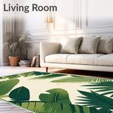 Entryway Area Tropical Leaves Beige Small(Green)