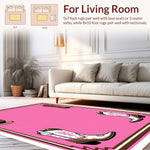 Ultra Soft Area Rug, Non Slip, Stain Resistant, Washable Area Rugs for Living Room, Bedroom, Cowgirl Boots Western(Pink) - ODIKA
