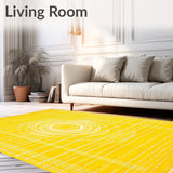 Sunny Yellow Circle Area for Homes Decorative Floor(Yellow)