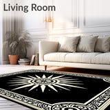 Burst with Radiating Starburst and Paisley Border (Black) - ODIKA