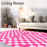 Modern Gingham Lattice Fancy Stylish Accent(Pink)