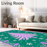 Crystalline Snowfall Evergreen Half Circle Floor Holiday(Green)