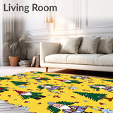 Whimsical Gnome and Evergreen Interlocking Snow Crystal Nordic Charm(Yellow)