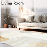 Distressed Beige Runner Modern Abstract Floor(Beige)