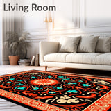 Vintage Floral Reverie with Enchanted Whirls(Black)