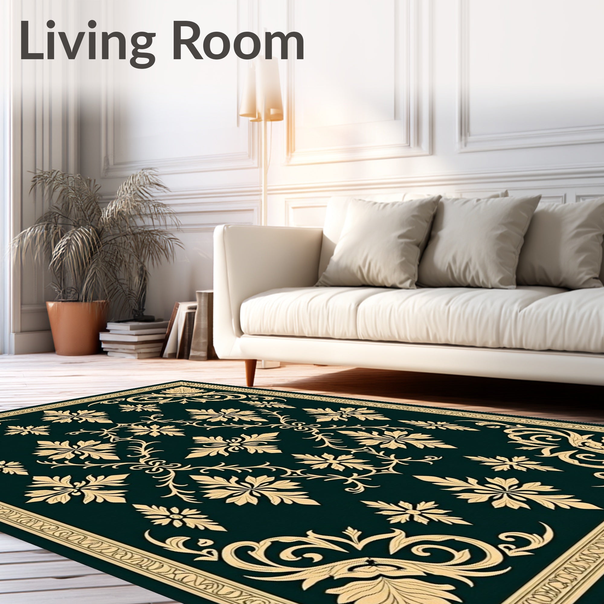 Classical Damask Repeating Flourish with Elegant Scrollwork (Gold) - ODIKA