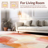 Peach Mist Non Slip Artistic Watercolor Swirl(Beige)