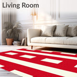 Winter Buffalo Check with Bold Contrasting Design(Red)