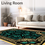 Art Nouveau Inspired Botanical Elegance with Moody Leaf Motifs(Black)