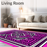 Elegant Interlocking Medallion Contemporary Throw(Pink)