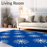 Nordic Snowfall Elegant Timeless Flooring Art(Blue)