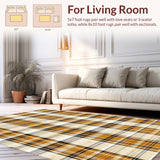 Ultra Soft Area Rug, Non Slip, Stain Resistant, Washable Area Rugs for Living Room, Bedroom, Stylish Non-Shed Plaid Reading Nook(Beige)