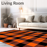 Buffalo Plaid Doormat Cotton Farmhouse Style(Orange)