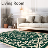 Botanical Vine Scrollwork with Art Nouveau Inspired Flourishes(Green)