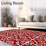 Winter Starburst Interlocking Lattice with Nordic Snowflake Motifs(Red)
