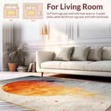 Ultra Soft Area Rug, Non Slip, Stain Resistant, Washable Area Rugs for Living Room, Bedroom, Boho Moon Phase Witch(Orange)