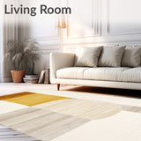 Contemporary Printed Area Non Slip Indoor Floor(Beige)