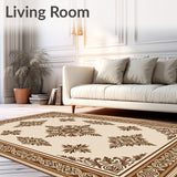 Elegant Floral Damask Symmetrical Decorative Artisan(Brown)