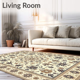 Luxurious Beige Ornamental with Contemporary Geometric(Beige)