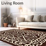 Sophisticated Trellis Interlocking Modern Minimalist Chic(Brown)