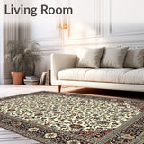 Area with Timeless Oriental Design and Rich Textures(Ivory)