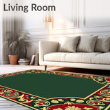 Rustic Holiday Tapestry Featuring Classic Symmetrical Flourishes(Green)