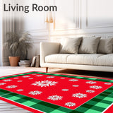 Yuletide Sparkling Flake Decorative Circular Floor Covering(Red)
