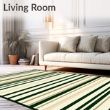 Stripe Indoor Accent Beige Dark Green Waves(Beige)