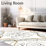 Elegant Swirl Abstract Interlocking Medallion Luxury(Beige)