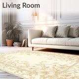 Elegant Area Runner with Delicate Floral(Beige)