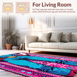 Ultra Soft Area Rug, Non Slip, Stain Resistant, Washable Area Rugs for Living Room, Bedroom, Non-Slip Cowgirl Bath Rug for Rustic Decor(Blue)