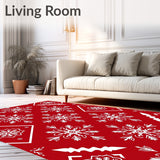 Vintage Snowflake Medallion with Intricate Winter Crystal Design(Red)