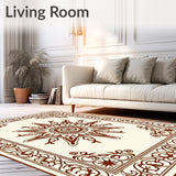 Boho with Symmetrical Floral Scrollwork (Brown) - ODIKA