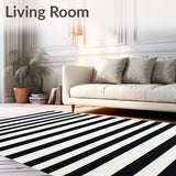 Chic Black and White Striped Design for Modern Aesthetics(Black)