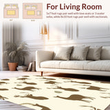 Ultra Soft Area Rug, Non Slip, Stain Resistant, Washable Area Rugs for Living Room, Bedroom, Fluffy Faux Deer Fur(Beige)