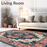 Symmetrical with Coral and Teal Accents(Red)