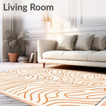 Contemporary Interlocking Wave Grid with Undulating Motifs (Orange) - ODIKA