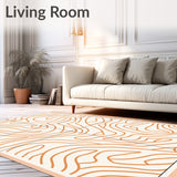 Contemporary Interlocking Wave Grid with Undulating Motifs (Orange) - ODIKA