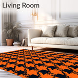 Checkerboard Patio Front Door Welcome Halloween Colors(Orange)