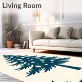 Elegant Yuletide Entrance Featuring Spruce Artwork(Teal)