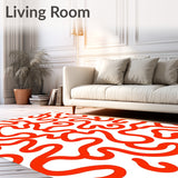 Luxurious Serpentine Swirl Sheepskin Inspired with Fluid Contours(Orange)