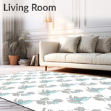 Botanical Interlocking Leaf Vein Artistic Modern Design (White)