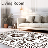 Zen Garden Meditation with Flowing Water Inspired Motifs(Brown)