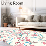 Ornate Floral Scroll Design Slip Resistant Hallway (Pink) - ODIKA