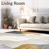 Elegant Cream Abstract Area Modern Artistic Decor(Gray)