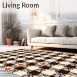 Seasonal Maple Leaf Plaid Harvest Festival Door Welcome Design(Brown)