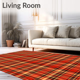 Autumn Harvest Tartan Cross Hatch Grid Decorative(Red)